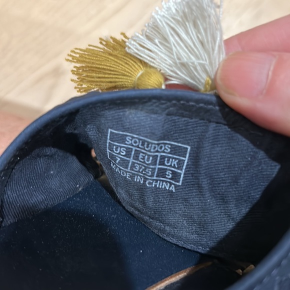 Anthropologie Soludos Aztec Embroidered Tassel Flip Flop Sandal Size 7 - Picture 4 of 4